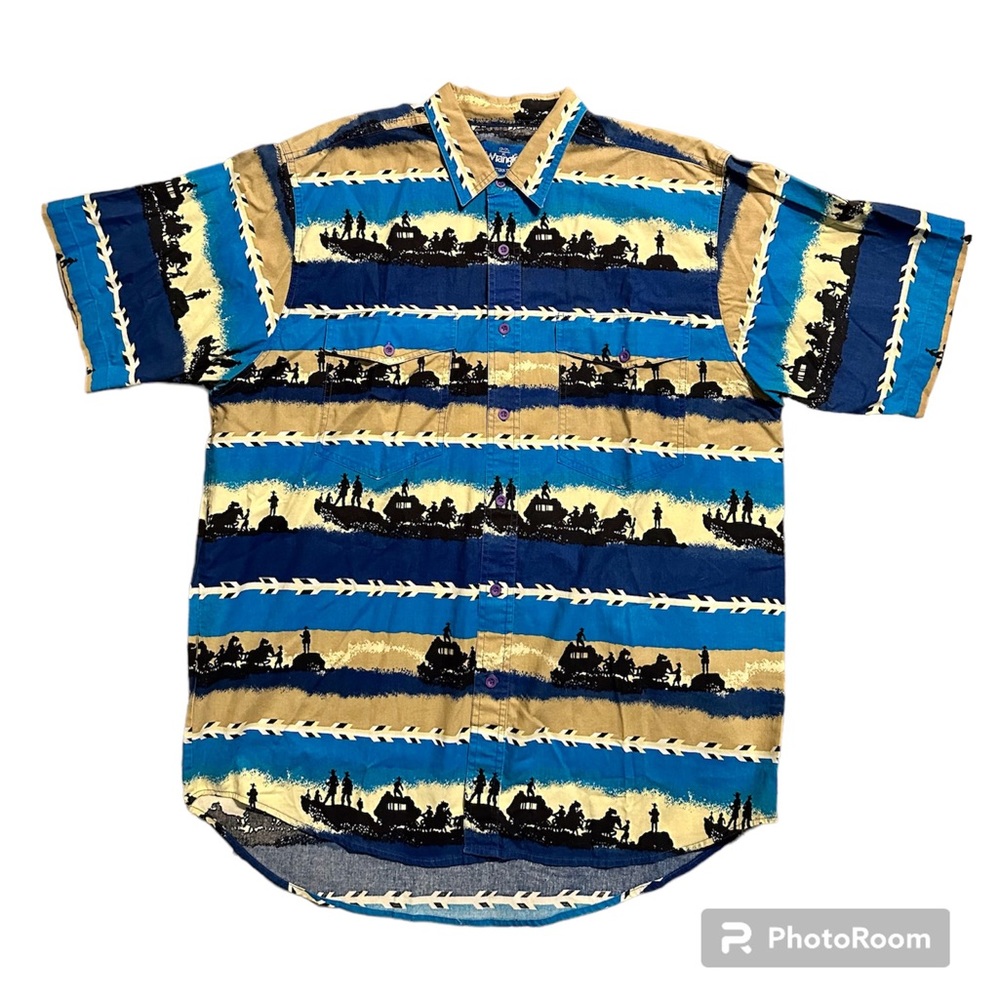 Vintage 90s Wrangler Short Sleeve Western Shirt